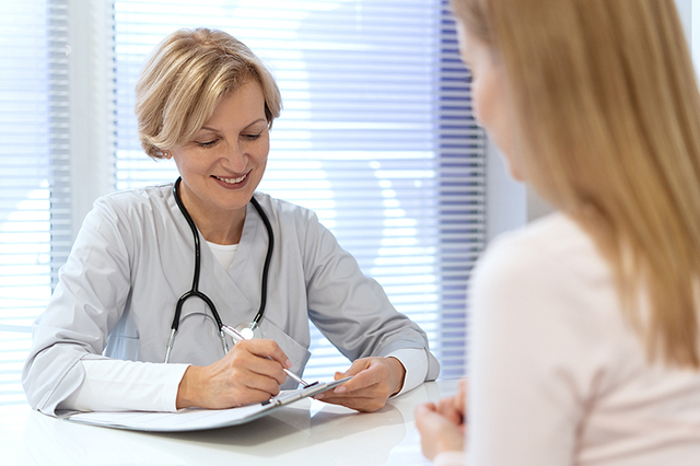 Patient with doctor