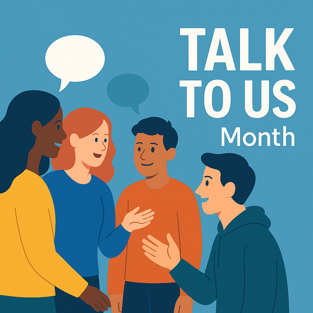 Talk to us month graphic