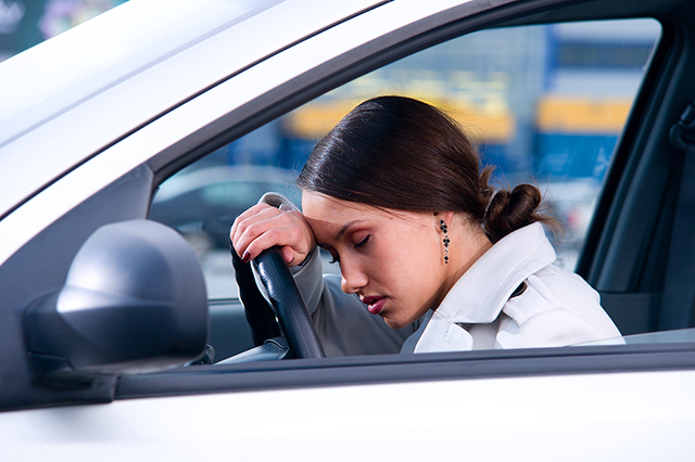 Female driver with sleep problems