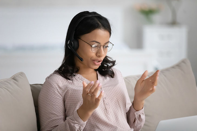 Doctor talking online tto patient